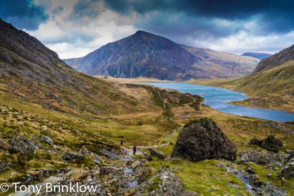 Pen Yr Ole Wen rising above Llyn Idwal, Snowdonia