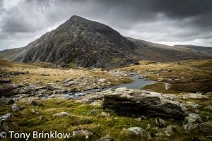 Lyyn Idwal stream flowing towards Pen Yr Ole Wen, Snowdonia